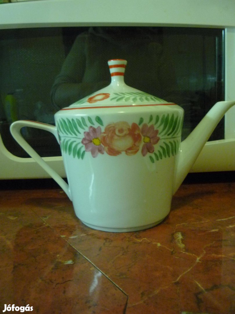 Városlődi kézzel festett porcelán 1 literes teáskanna