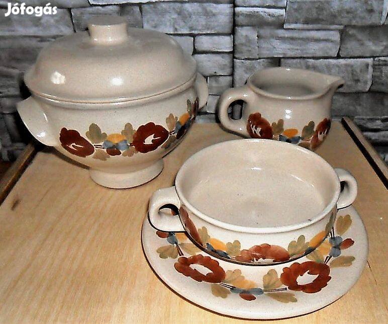 Városlődi majolika edénycsomag, gyönyörű formák, színek