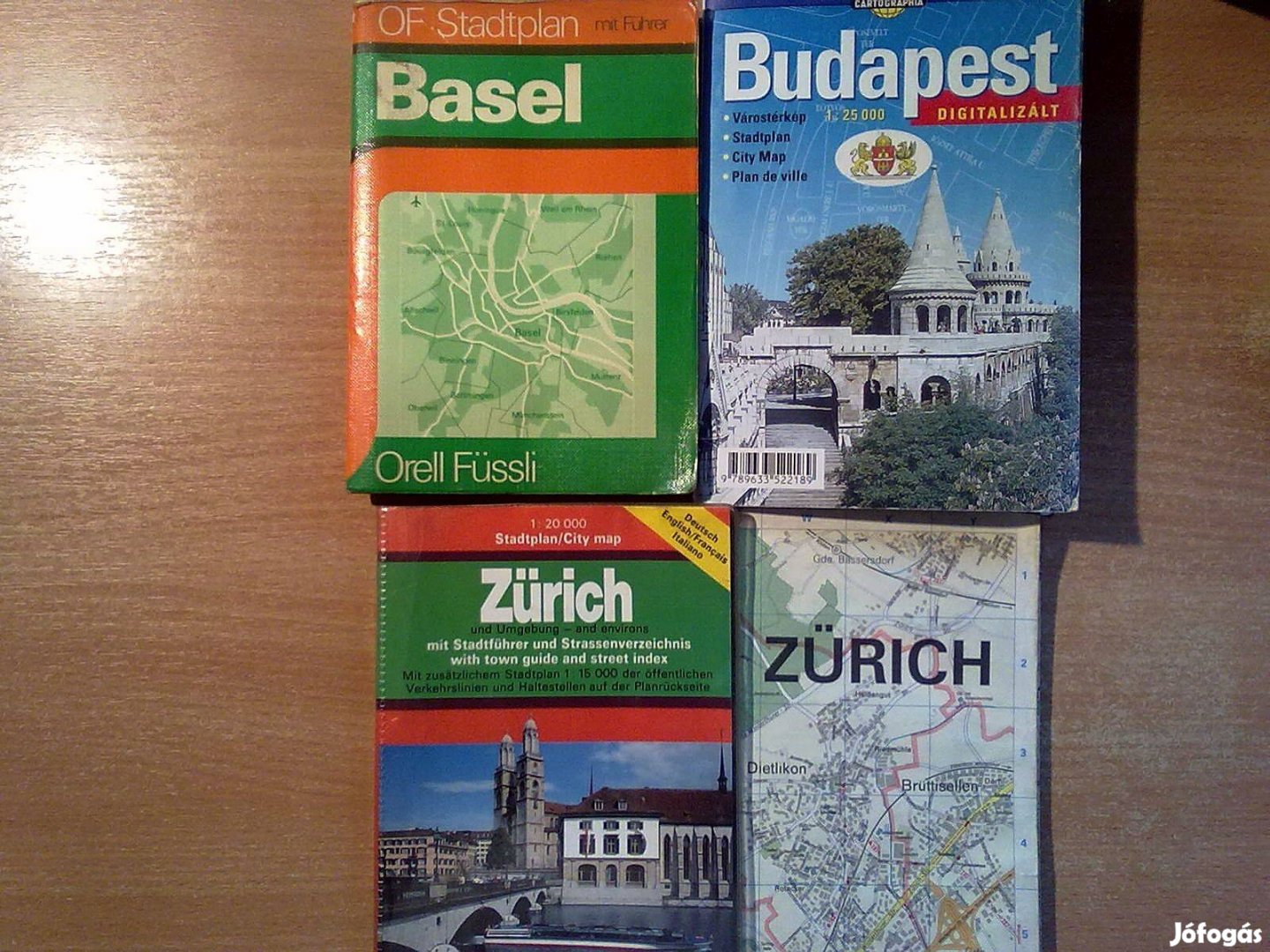 Várostérképek (Basel, Zürich, Budapest)