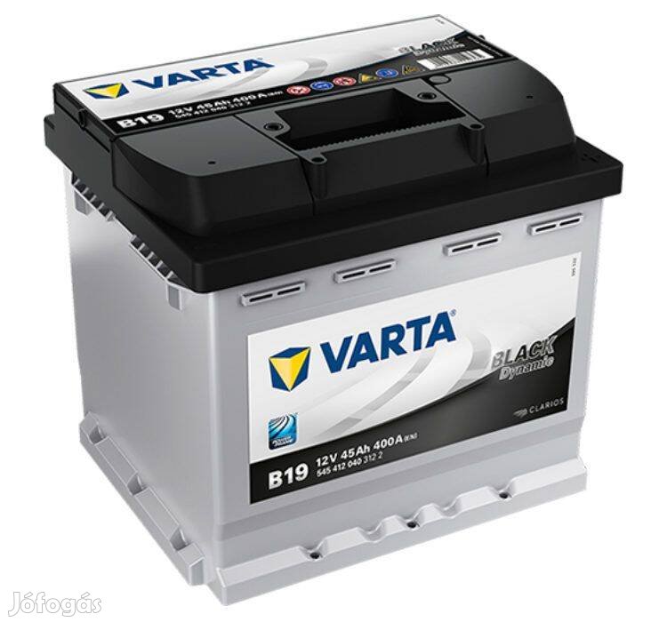 Varta 12V 45Ah autó akkumulátor jobb+ (használt, tesztelt)