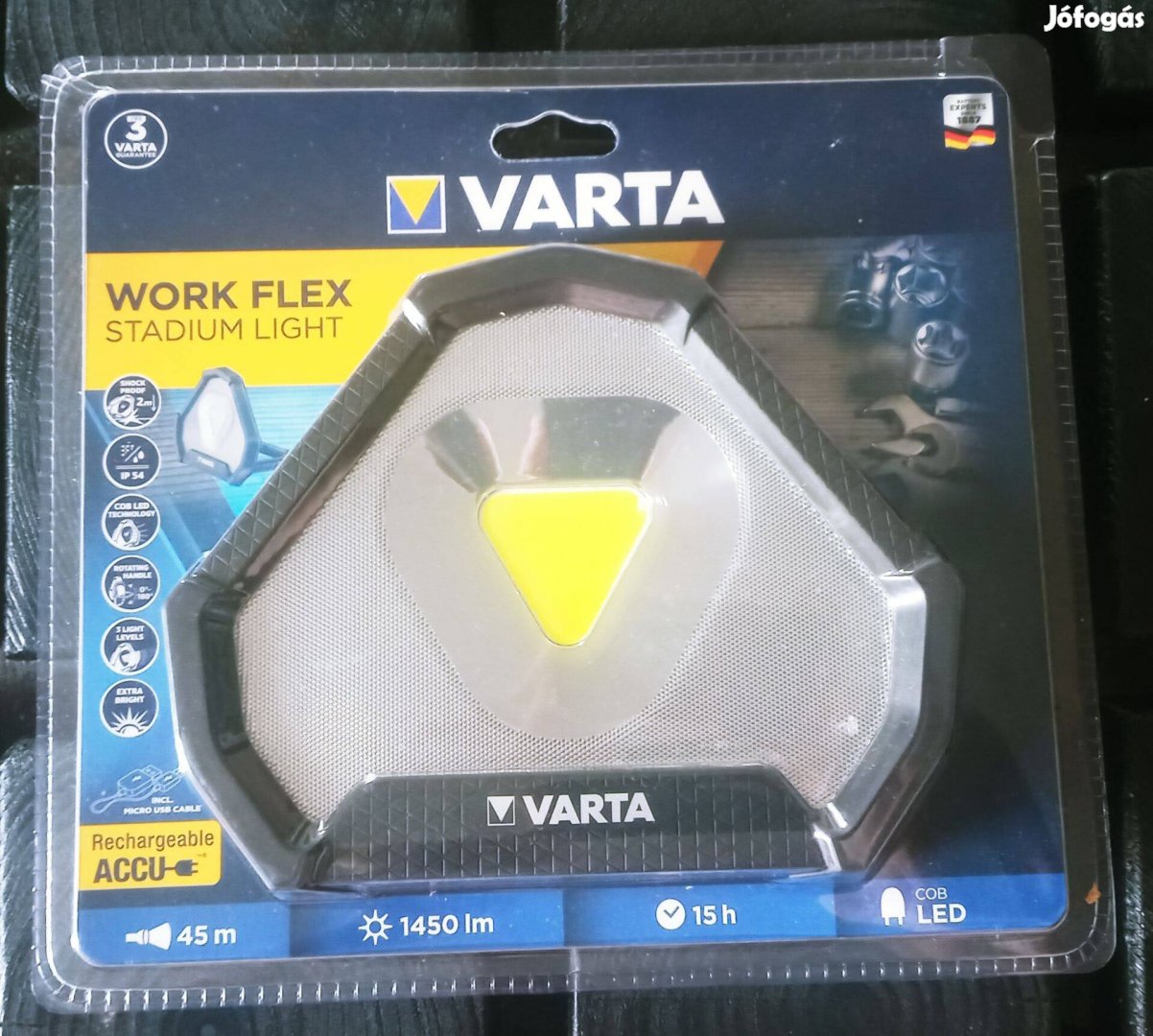 Varta Work Flex Stadium Light LED újratölthető reflektor 1450lm, IP