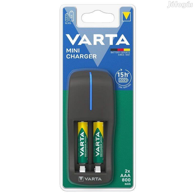 Varta mini töltő + 2 db AAA 800 mAh akkumulátor (57646201421)