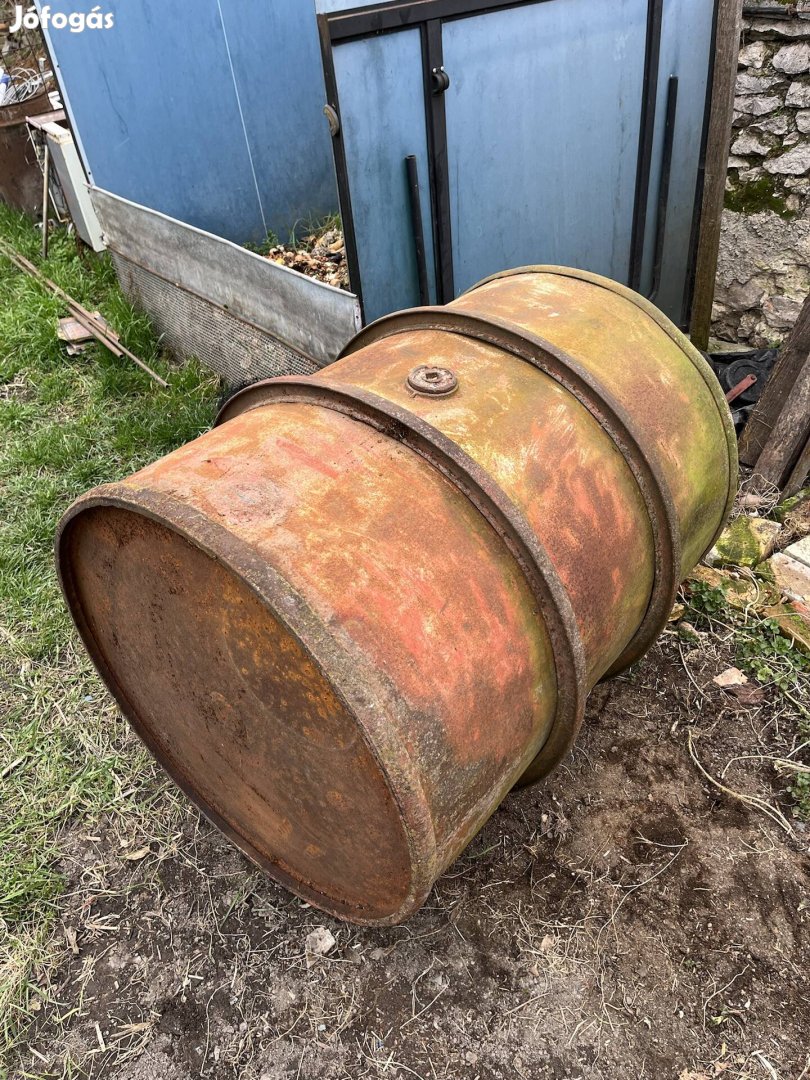 Vas hordó, víz tartály, tároló 500 liter