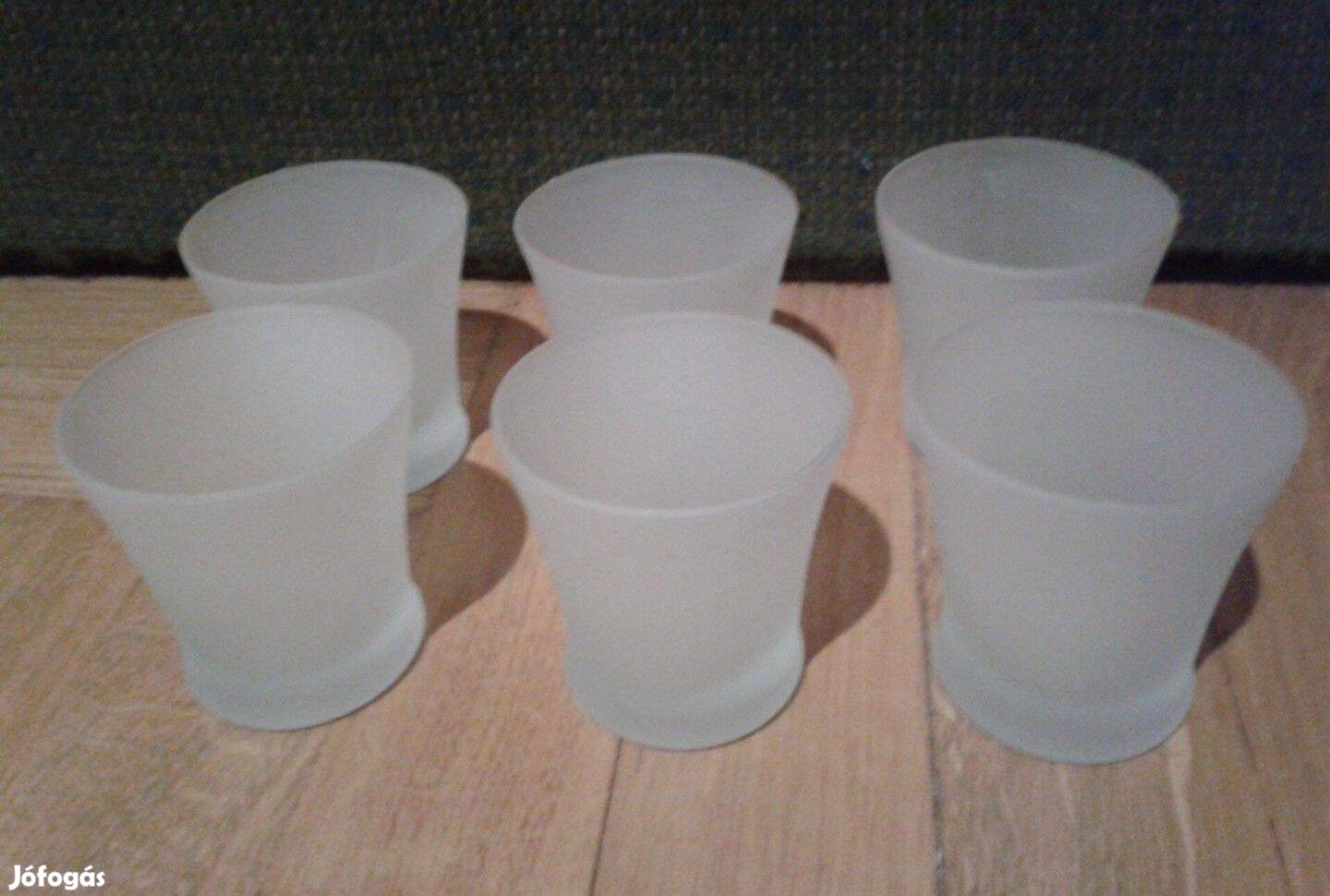 Vastag fehér likőrös pohár készlet