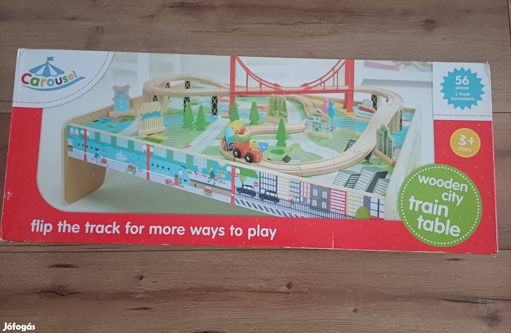 Vasút -játékasztal fa, 56 db