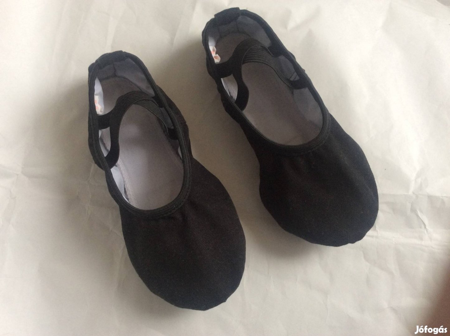 Vászon fekete balett cipő, újszerű, Bth. 19,5 cm
