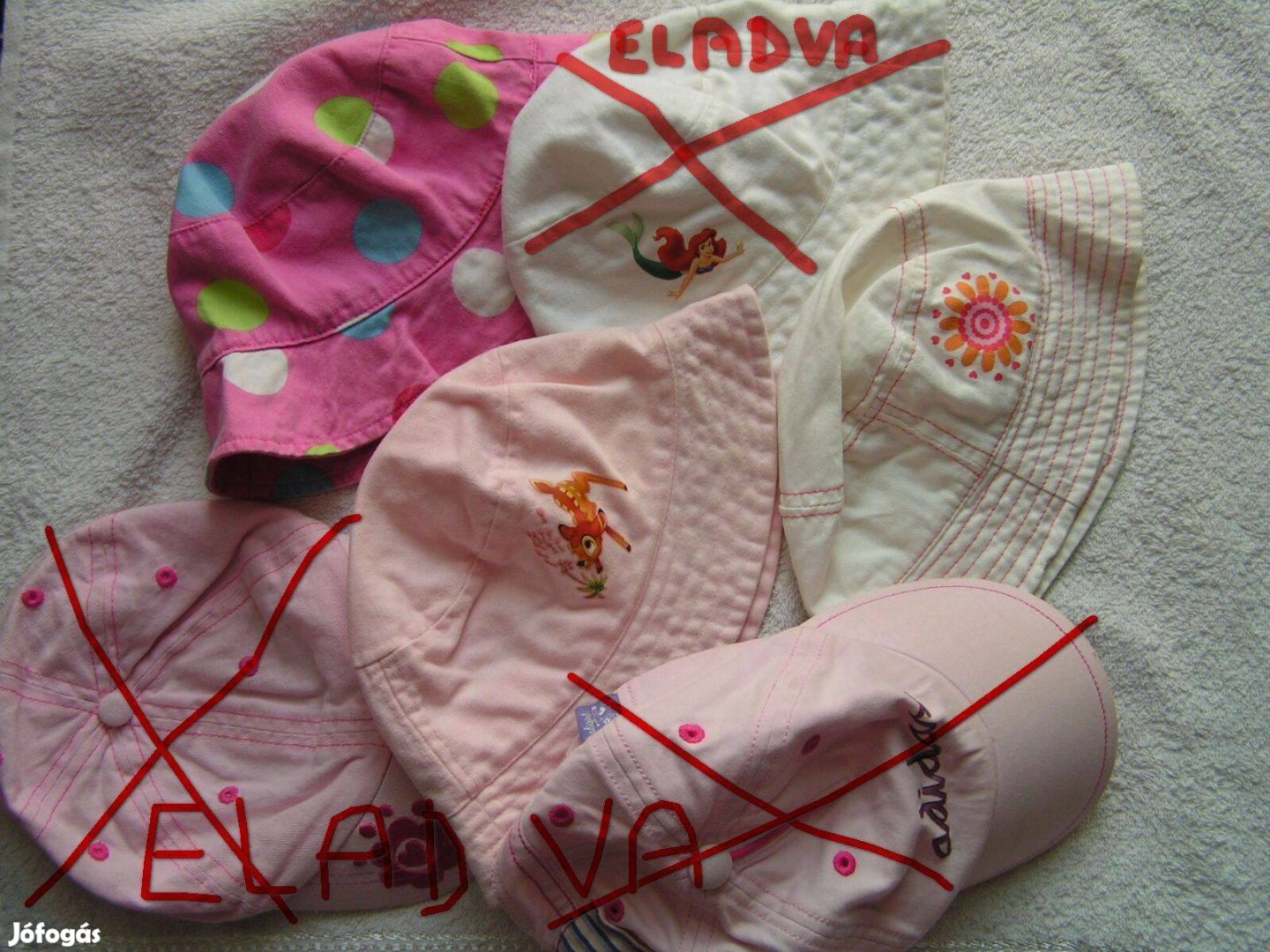 Vászon kalapka - sapka (Disney) 2-4 éves kislányokra csomagban