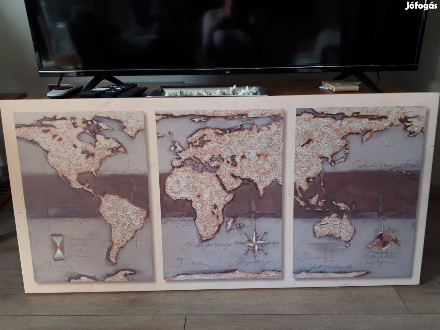 Vászonkép világtérkép nyomattal 115x55 cm