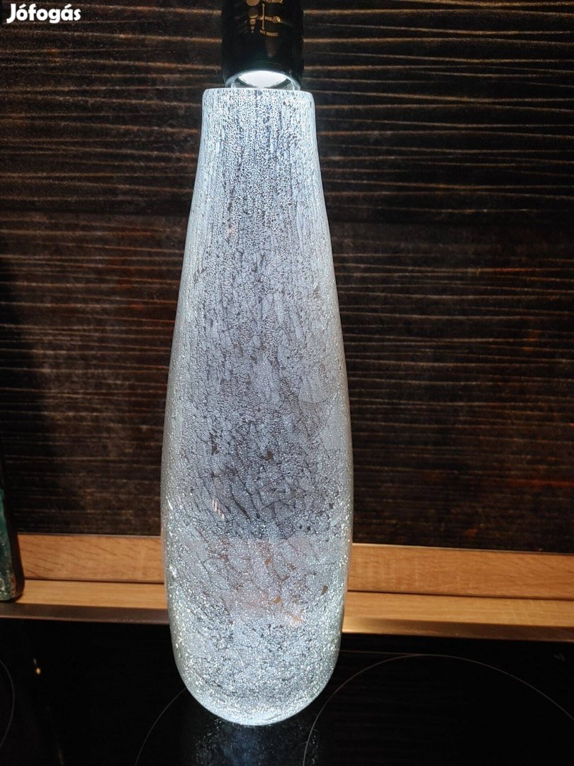 Váza 35 cm repesztett gyönyörű fátyolüveg fátyol karcagi berekfürdői ü
