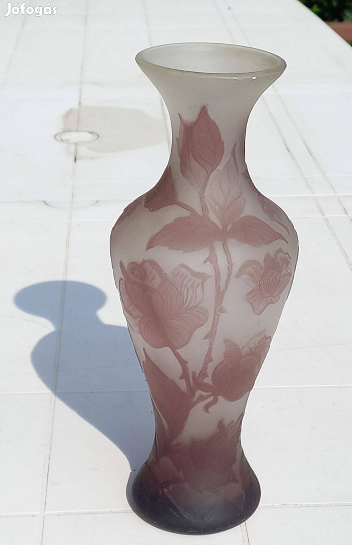 Váza Gale stilusában - maratott üveg - 20. század első fele