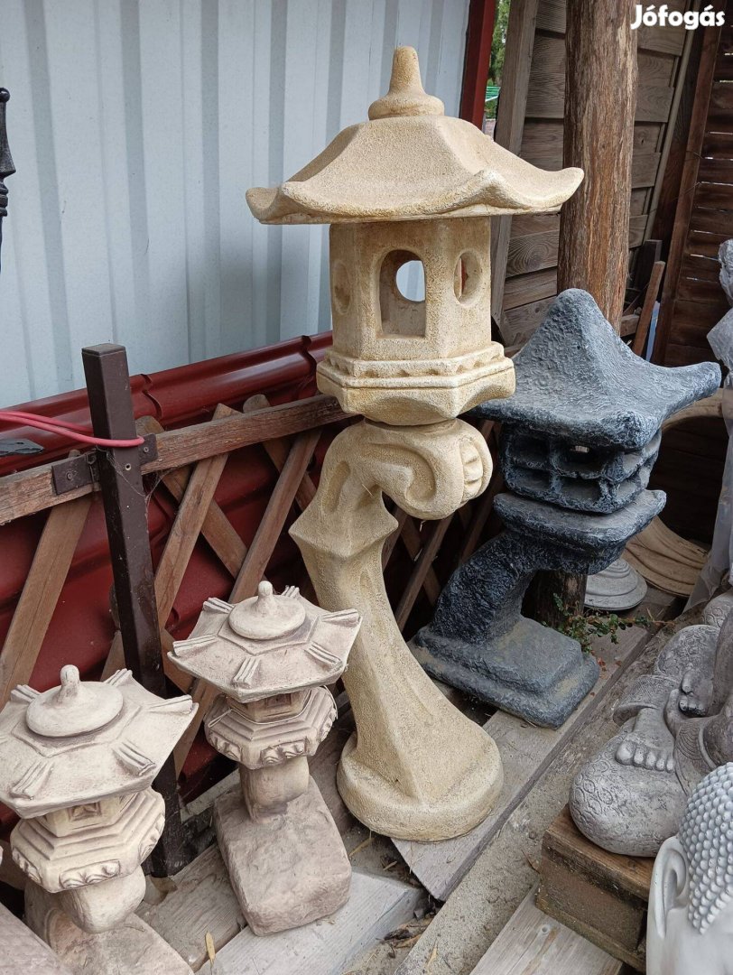 Vecsés en Japán kerti Nagy 125cm Pagoda kő lámpa szobor Fagyálló