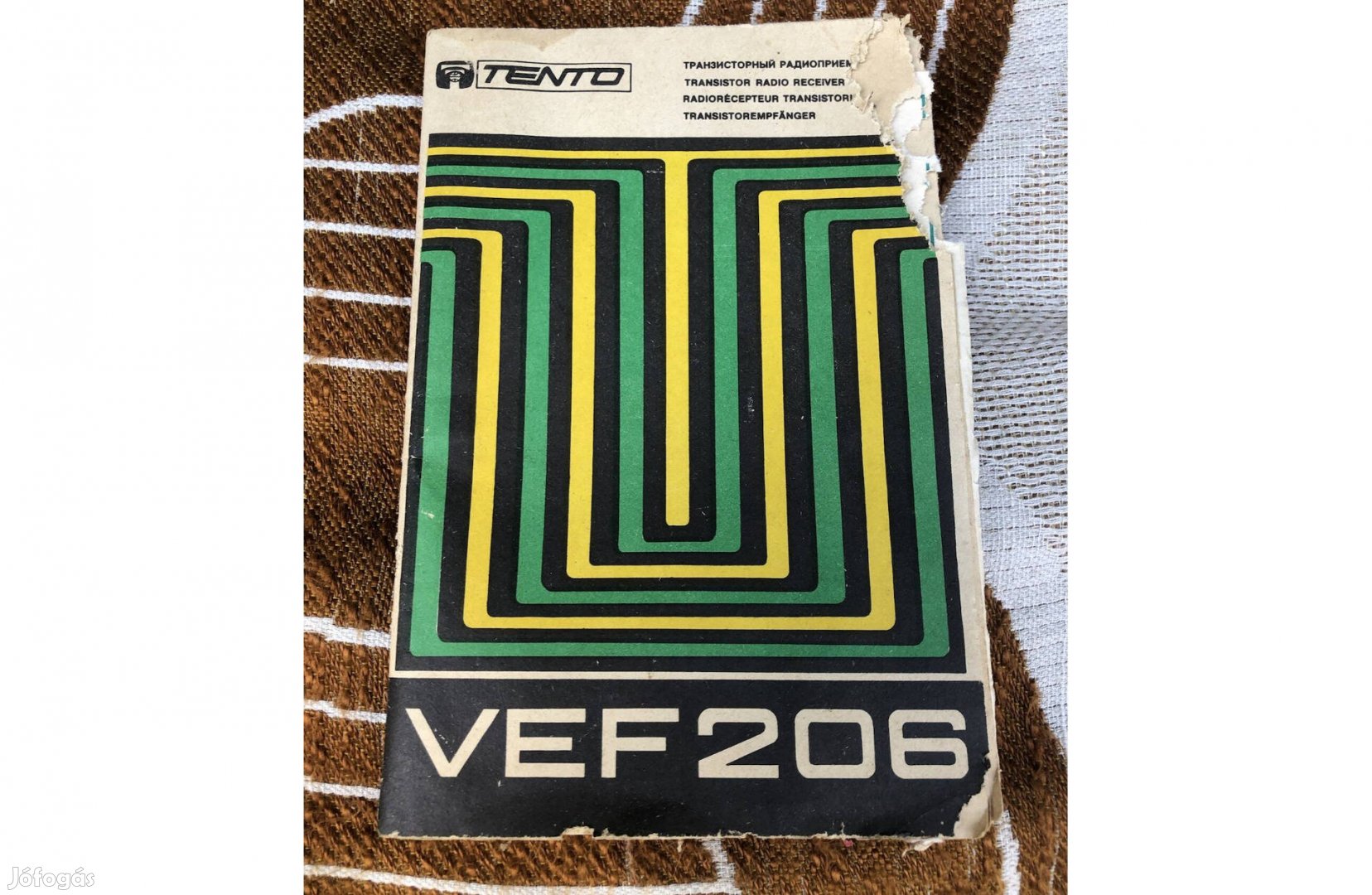 Vef 206 rádió jótállási jegye, leírása 1000 Ft :Lenti