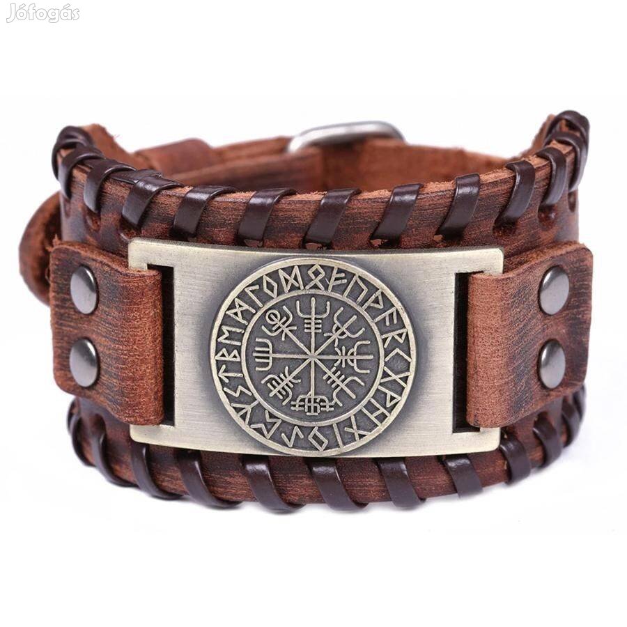 Vegvisir viking barna bőr karkötő