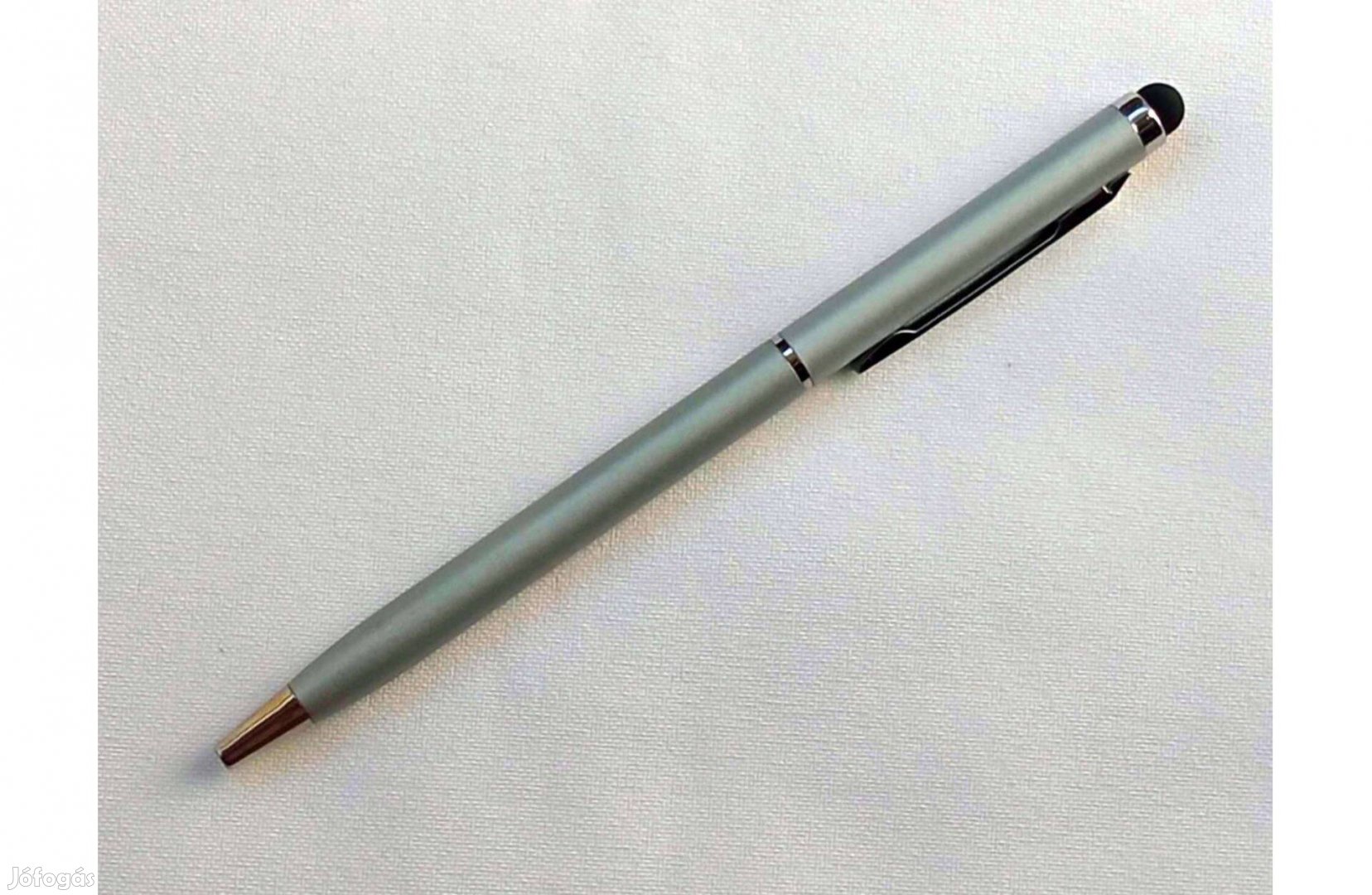 Vékony, ezüst, fém, érintőképernyős golyóstoll * Dmsone Touch pen