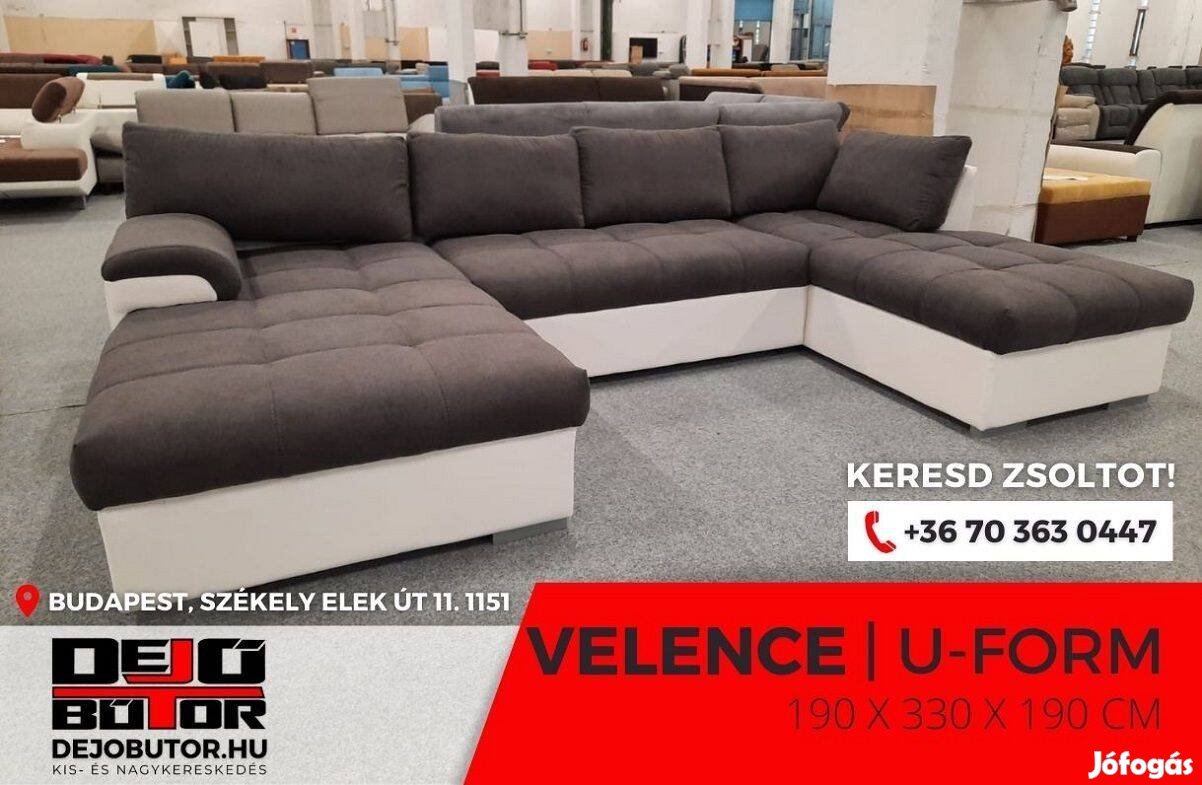 Velence sarok rugós kanapé ülőgarnitúra 190x330x190 cm ualak barna