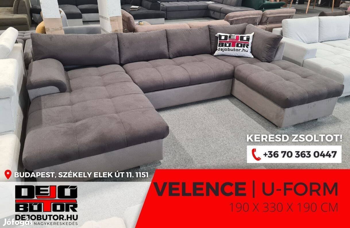 Velence sarok rugós kanapé ülőgarnitúra 190x330x190 cm ualak barna