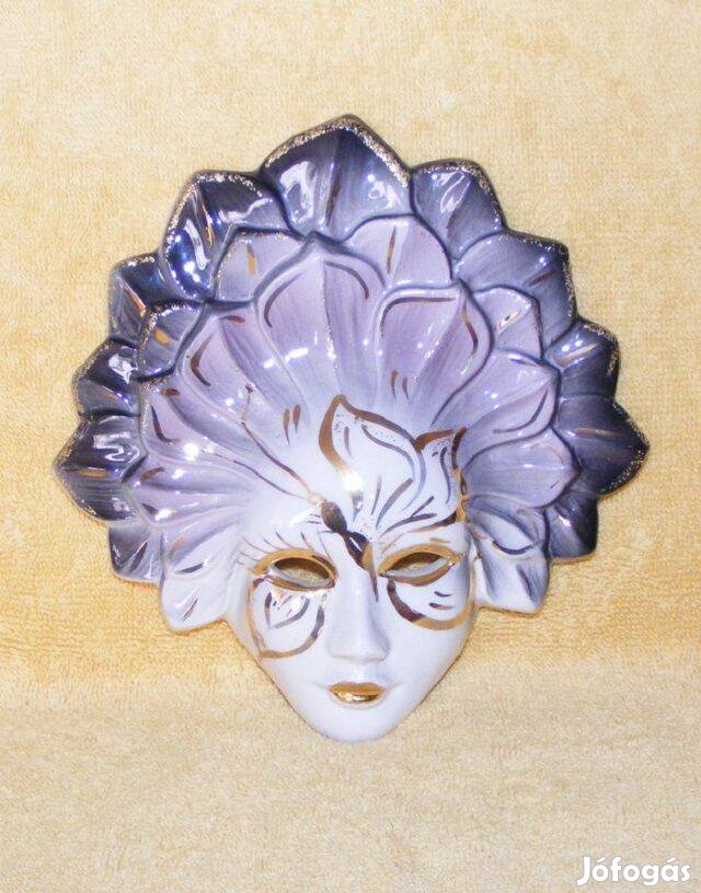 Velencei porcelán maszk, álarc, falidísz