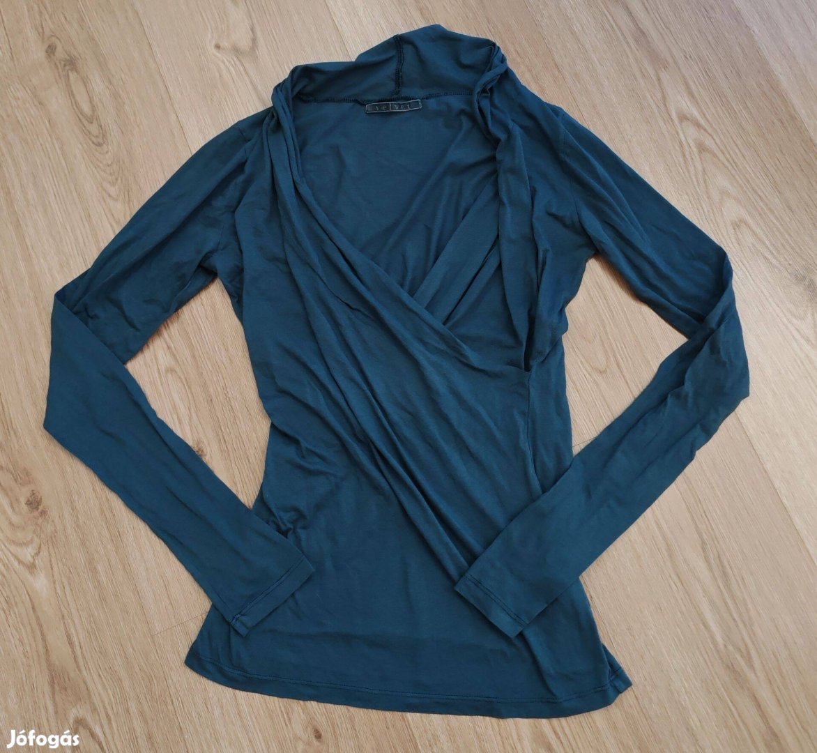 Velvet átlapolós női strech pamut felső S-M