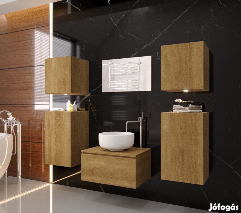 Venezia Alius A19 fürdőszobabútor szett + mosdókagyló + szifon (arany