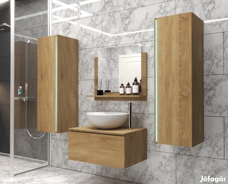 Venezia Alius A1 fürdőszobabútor szett + mosdókagyló + szifon (arany