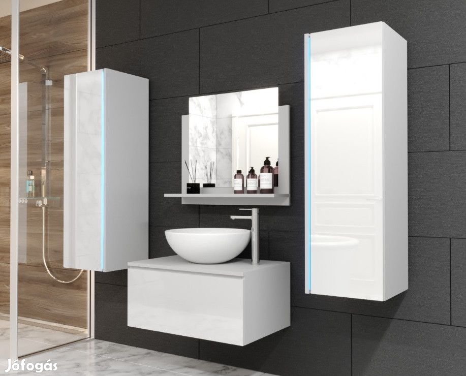 Venezia Alius A1 fürdőszobabútor szett + mosdókagyló + szifon (fényes