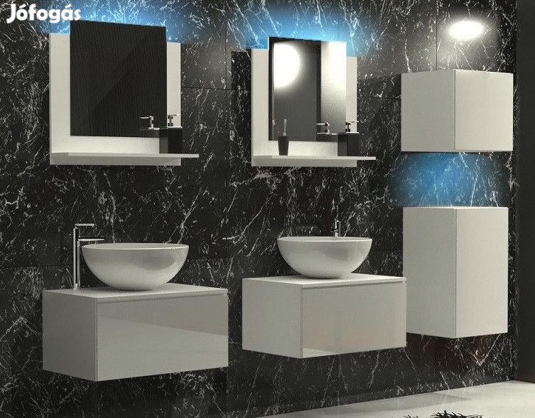 Venezia Alius A37 dupla fürdőszobabútor szett + mosdókagyló + szifon