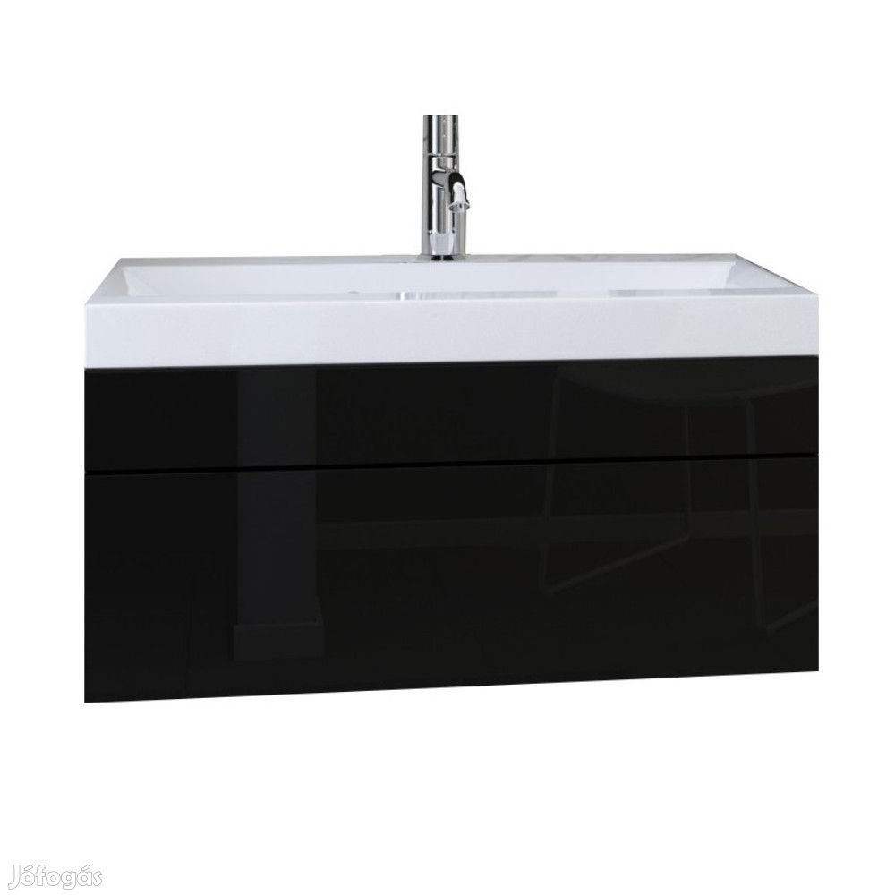 Venezia Luna mosdószekrény + mosdókagyló - 60 cm (magasfényű fekete)