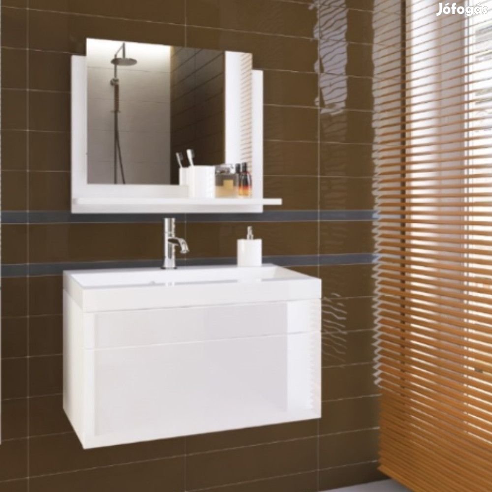 Venezia Luna mosdószekrény mosdókagylóval + tükör - 60 cm (magasfényű