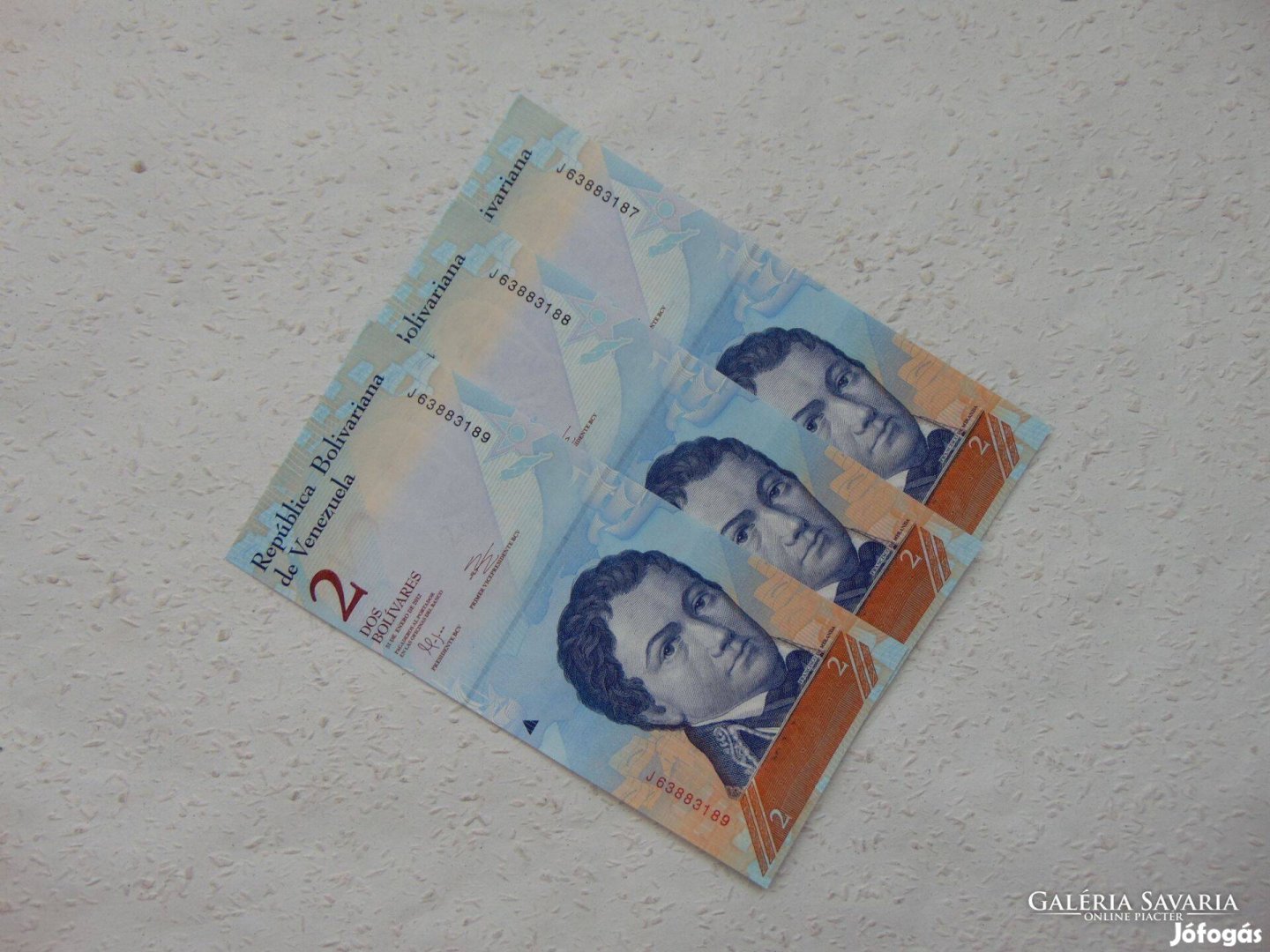 Venezuela 3 darab 2 bolivar 2012 Sorszámkövető 02