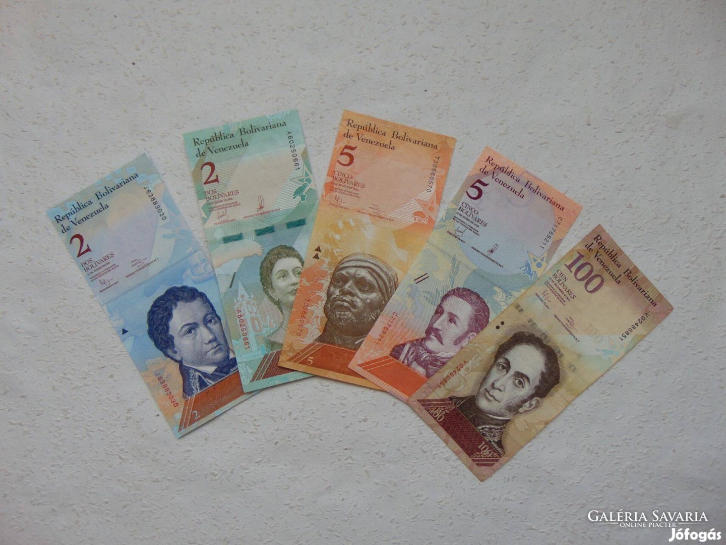 Venezuela 5 darab bolivar bankjegy 01