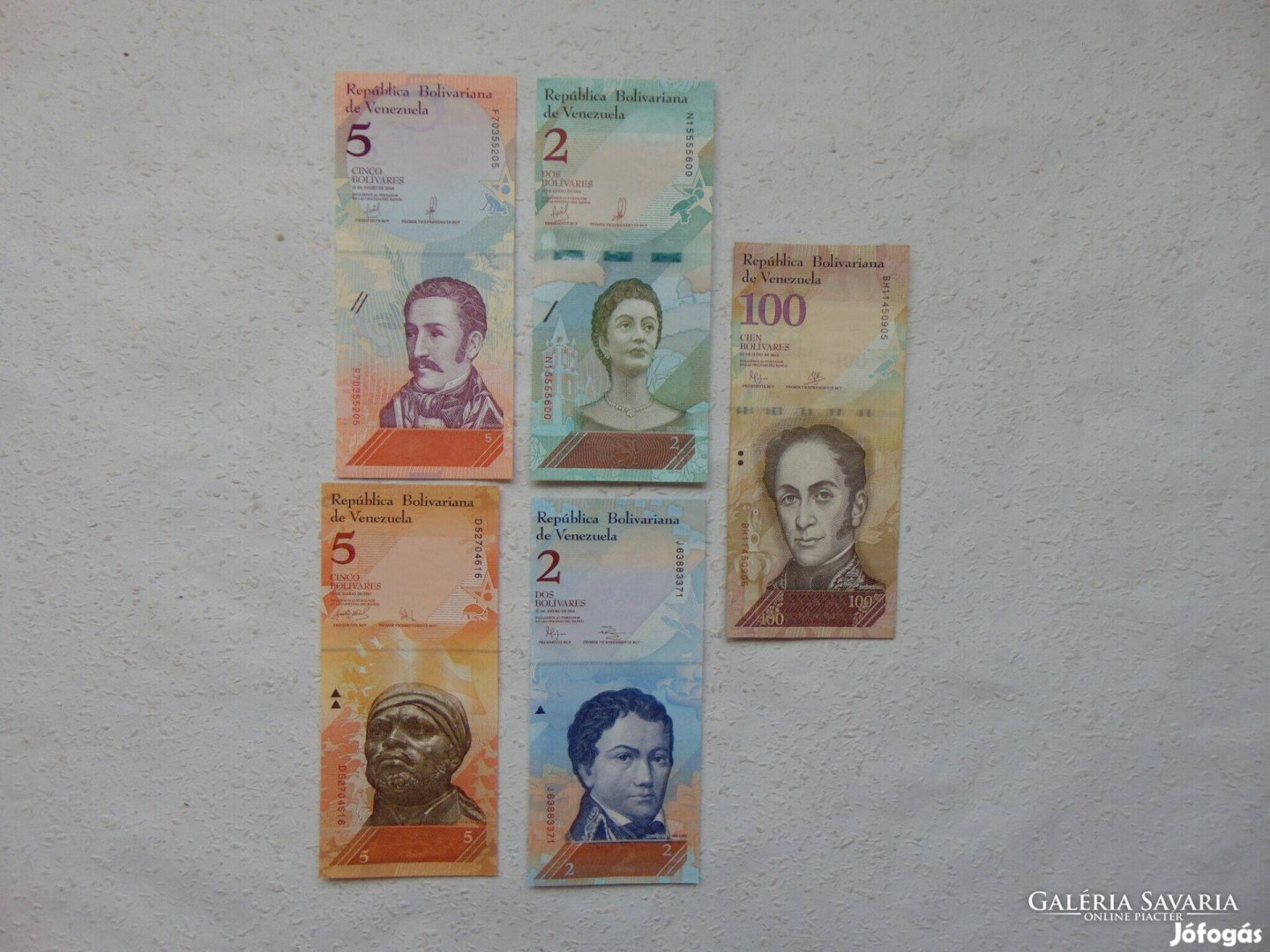 Venezuela 5 darab bolivar bankjegy 02