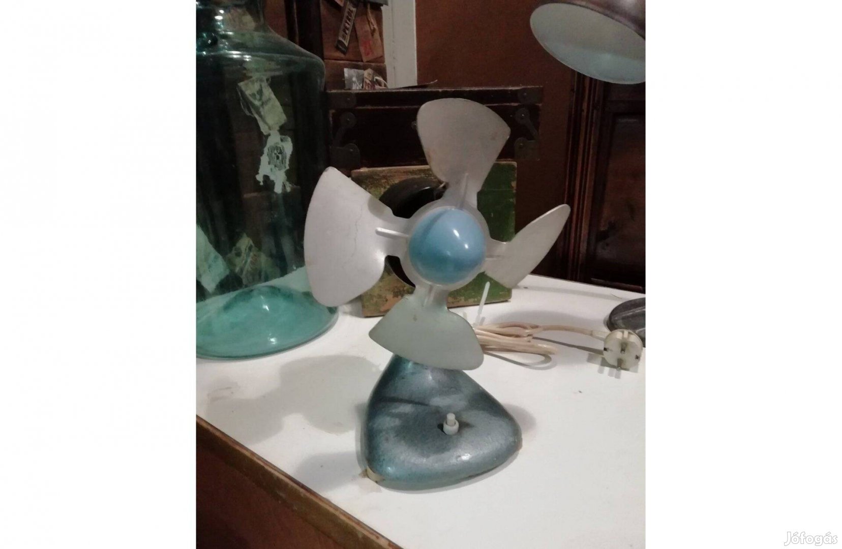 Ventilátir az 50-es évekből, kék ventilátor, működő darab
