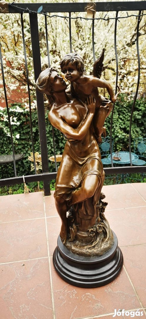 Vénusz és Ámor - Tekintélyes bronz szobor 