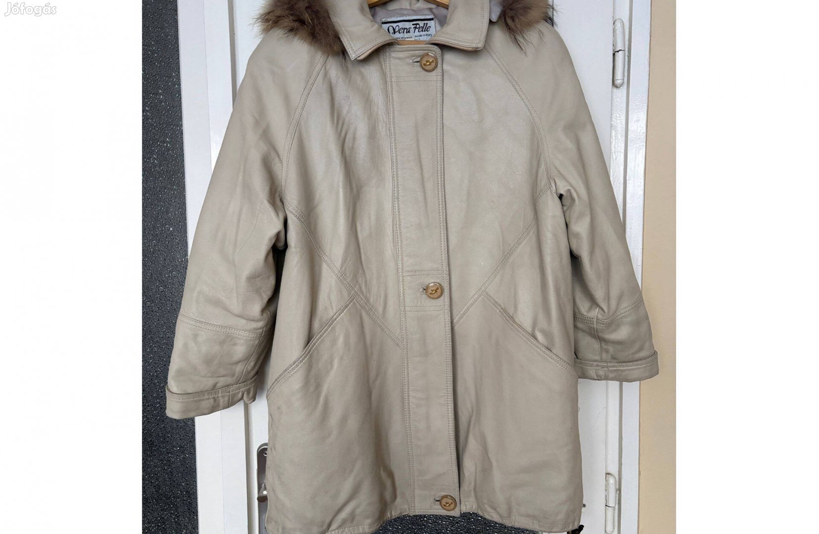 Vera Pelle bélelt bőrkabát, télikabát valódi szőrmével a