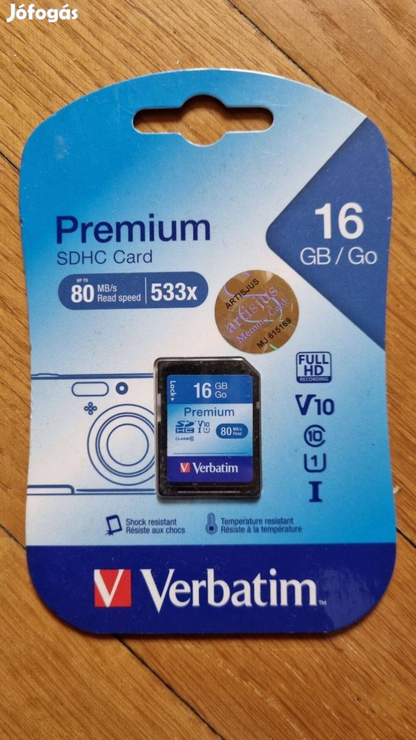 Verbatim 16GB SDHC kártya 4000.-Ft