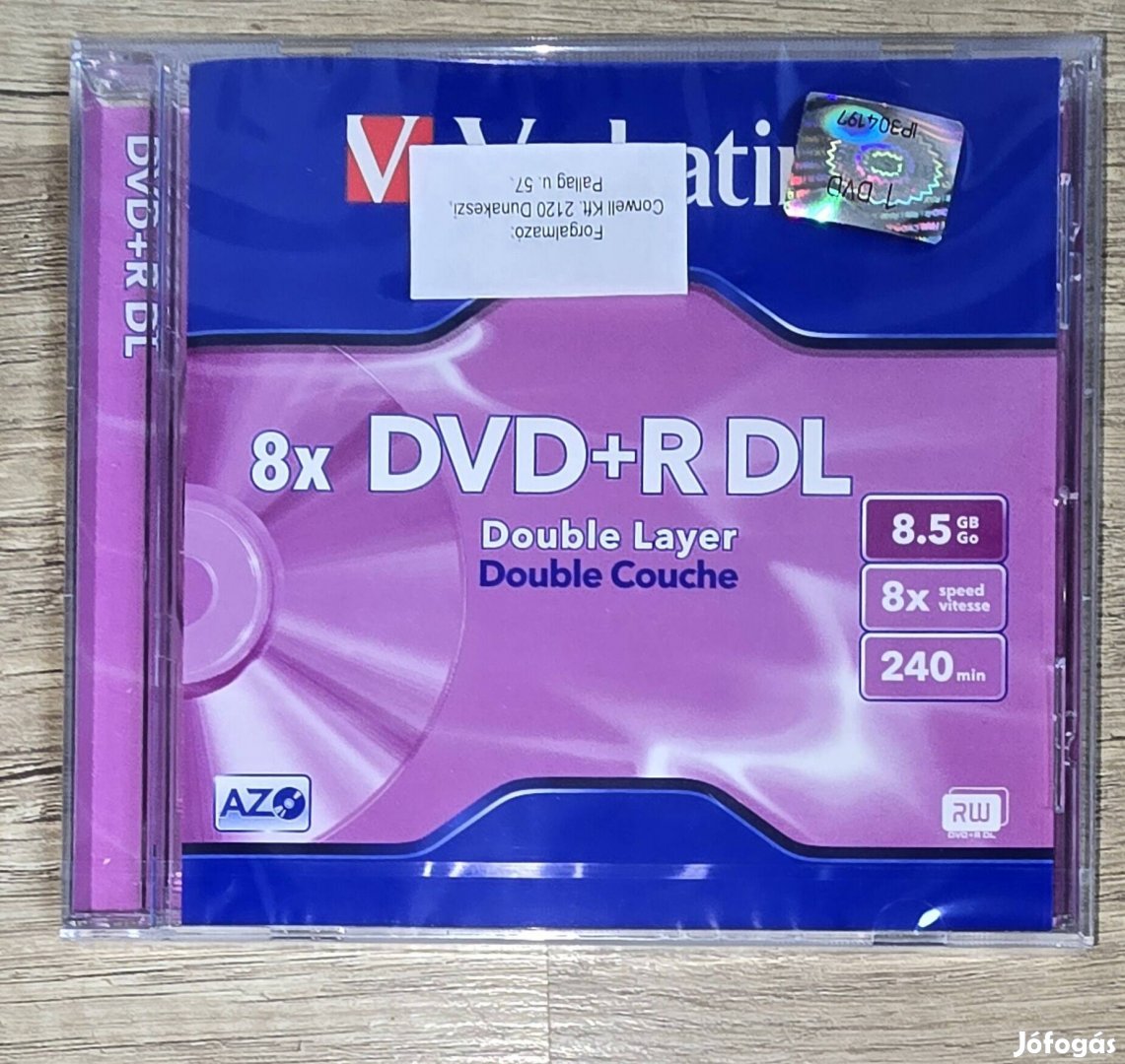 Verbatim DVD +R DL 8,5 GB dual layer kétrétegű írható lemezek 