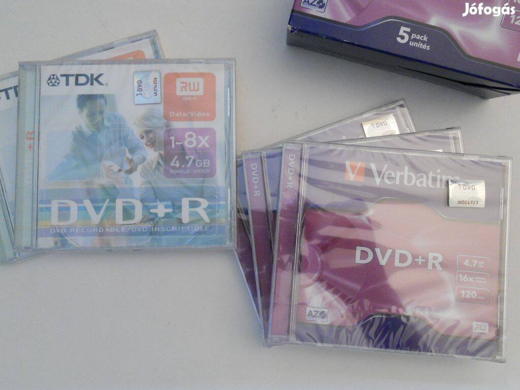 Verbatim TDK DVD+R 8-16x - írható DVD lemez 5db fóliás