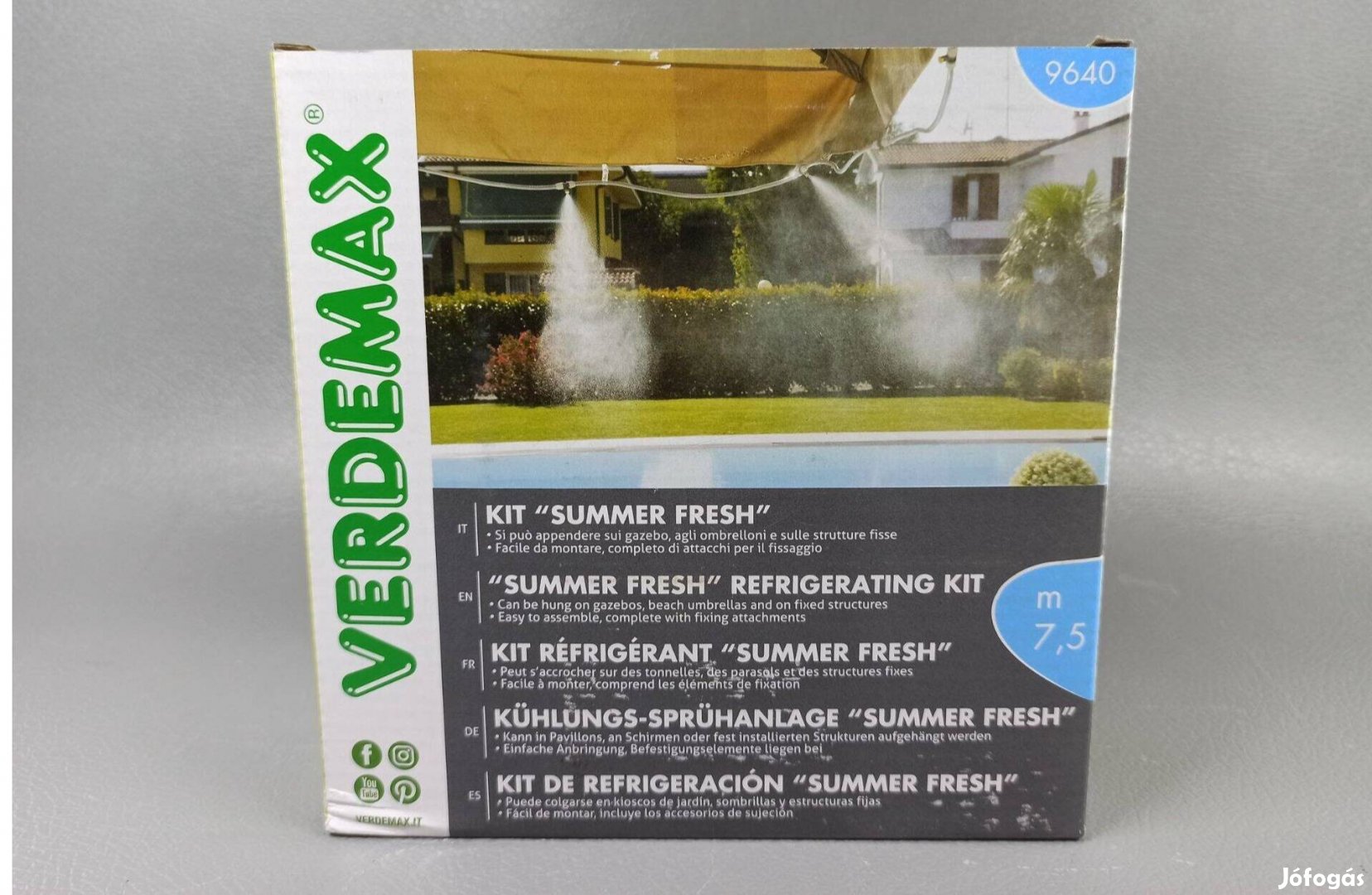 Verdemax párakapu (7,5 m, szerelési anyagokkal) Új
