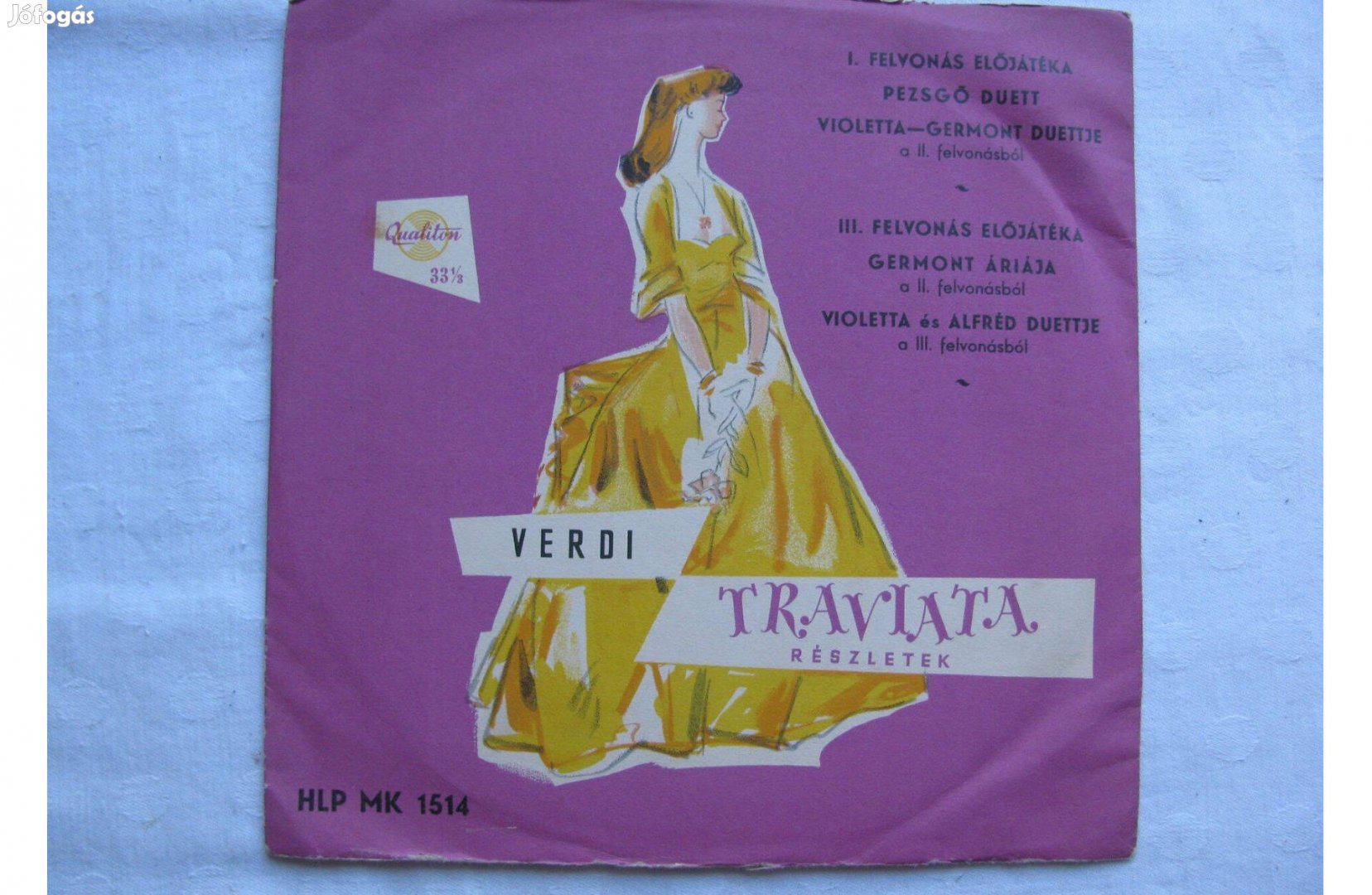 Verdi Traviáta részletek bakelit hanglemez