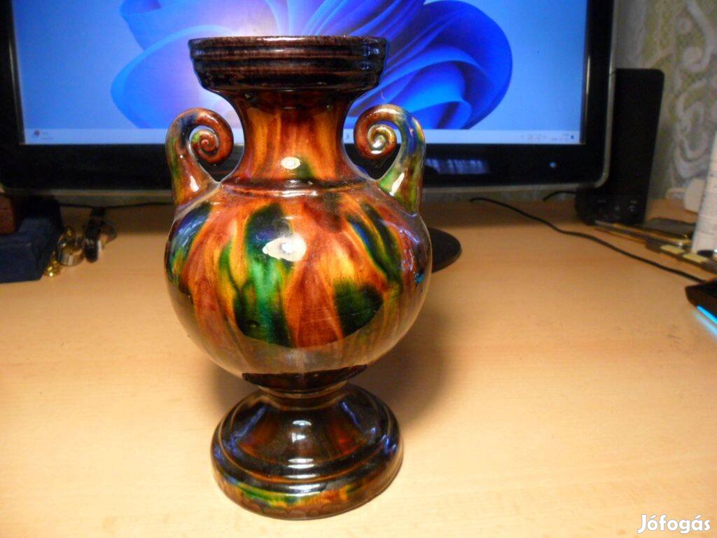 Veres Lajos mázas kerámia váza