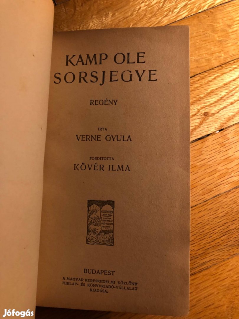 Verne Gyula: Kamp Ole sorsjegye antik kiadás