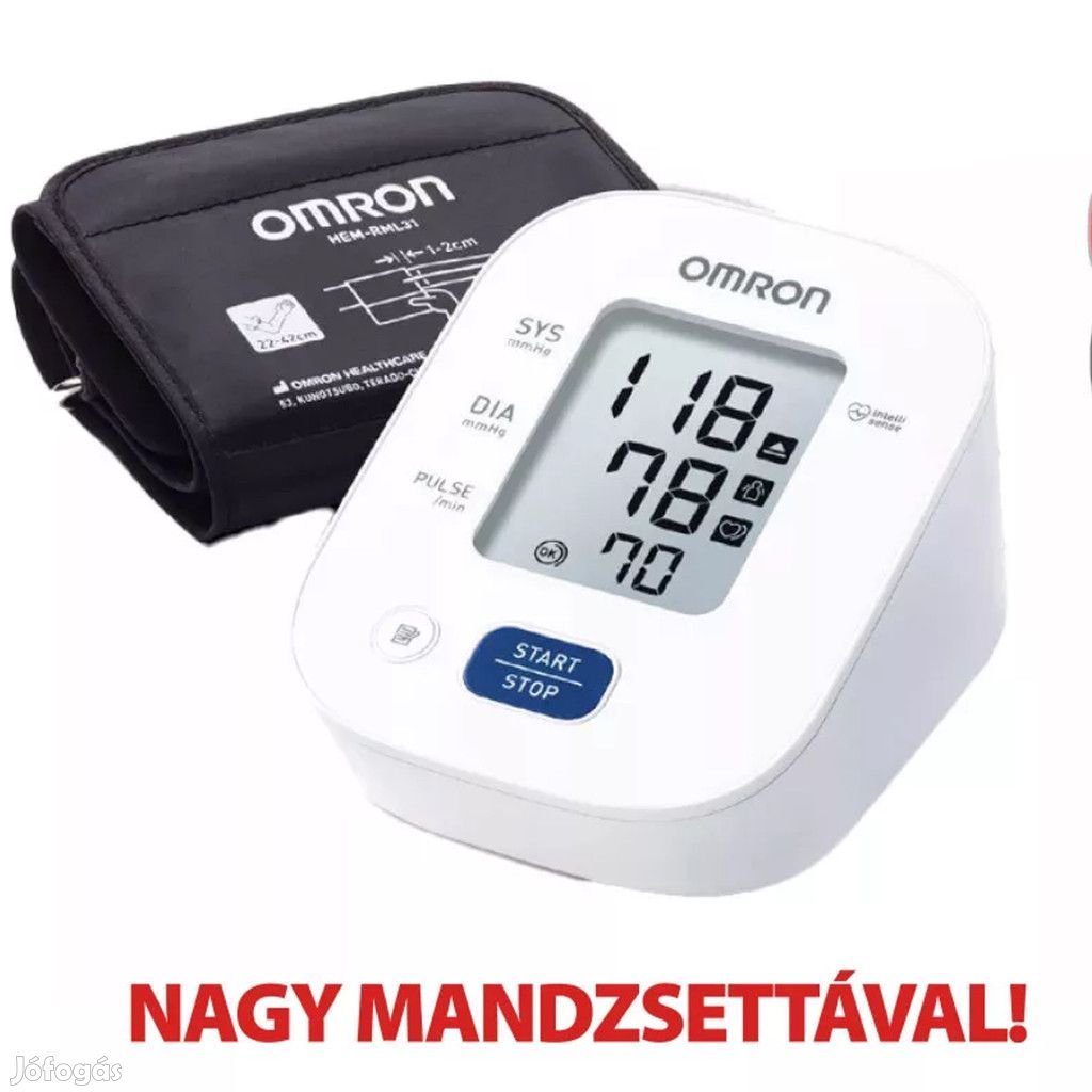 Vérnyomásmérő automata OMRON M2+ Intellisense M-L-es mandzsettával