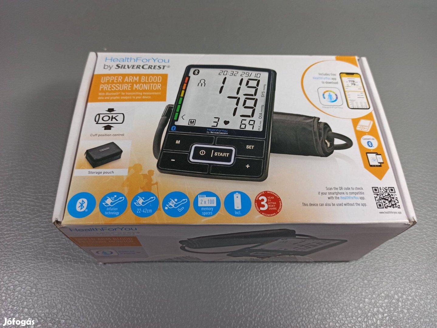 Vérnyomásmérő felkaros (Bluetooth-os Silvercrest SBM 69) Új