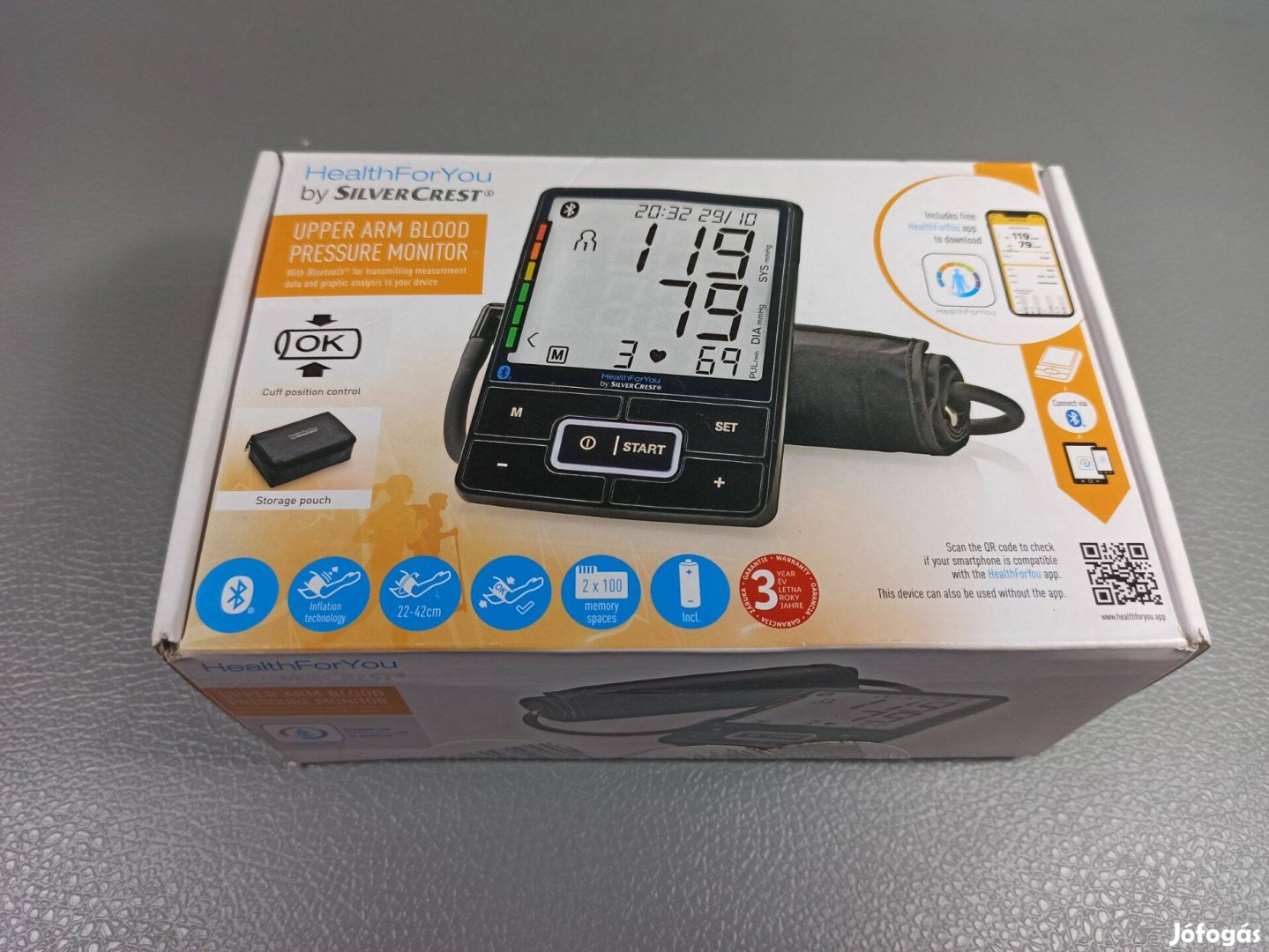 Vérnyomásmérő felkaros (Bluetooth-os Silvercrest SBM 69) Új