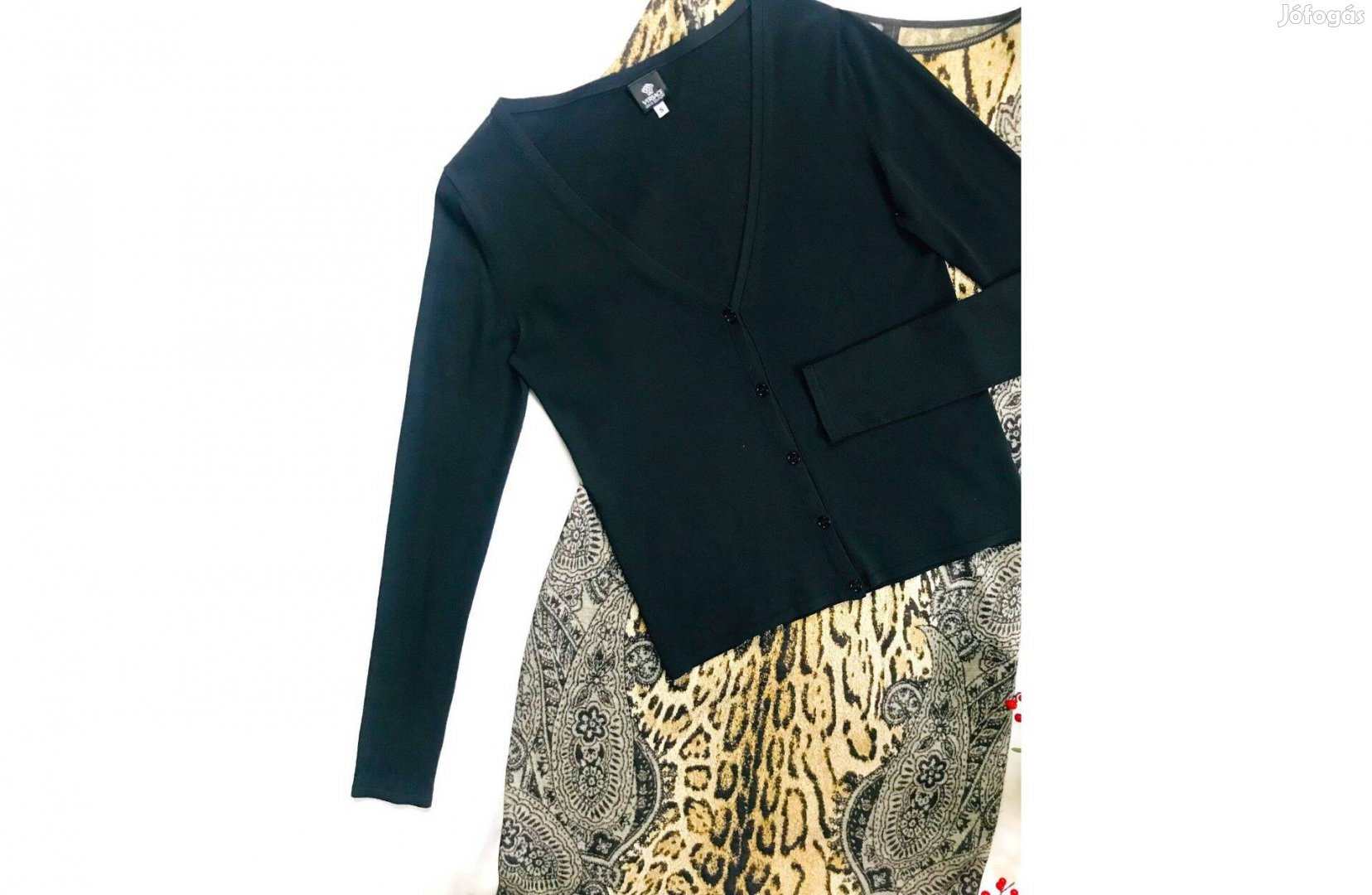 Versace női fekete kardigán pulóver blézer felső ing S / M