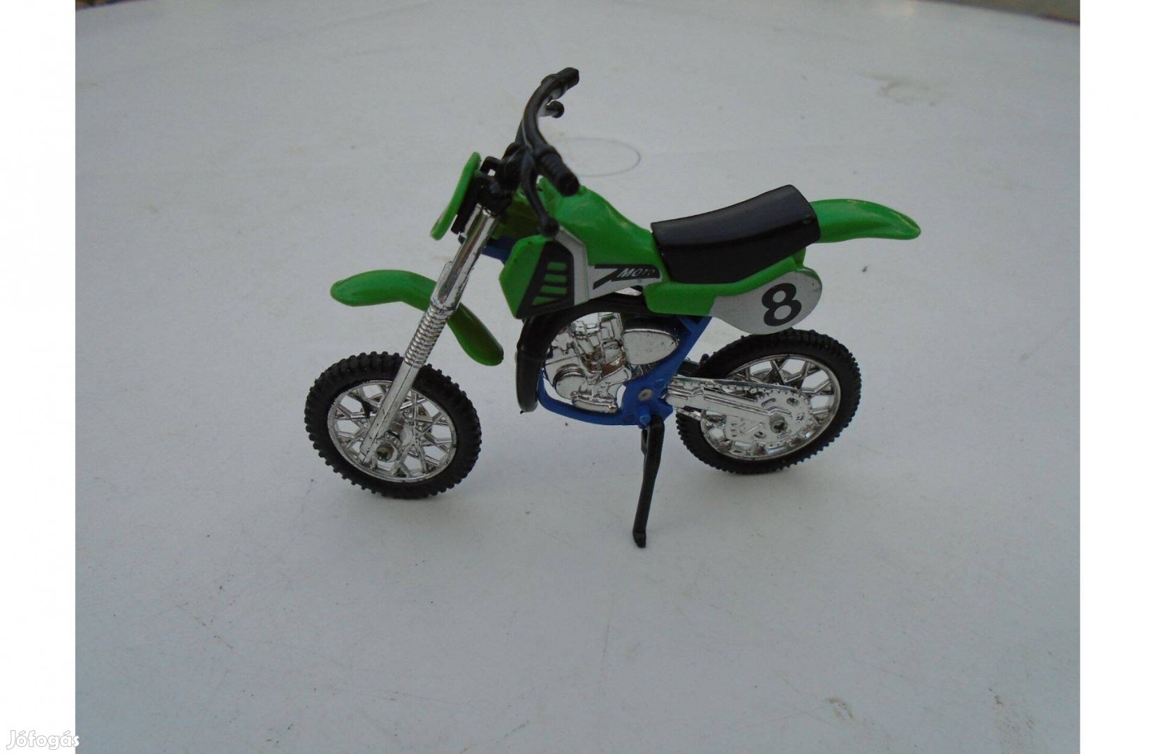 Verseny Motor-kerékpár - fém-műanyag, zöld-fekete-kék színben
