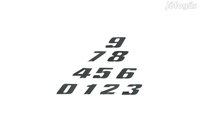 Versenyszám matrica 4 fekete kicsi
