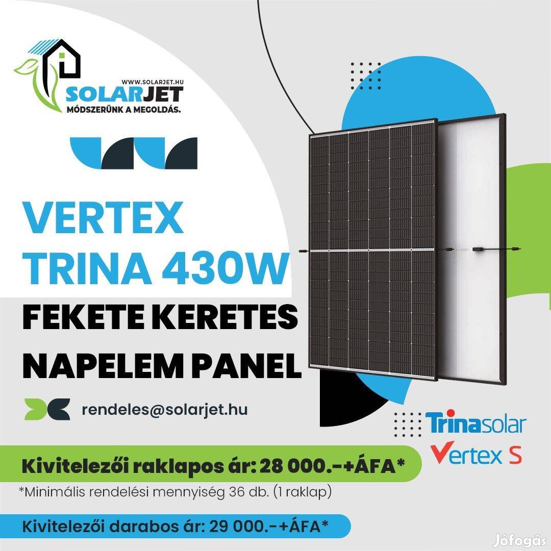 Vertex Trina S TSM-De09R.08 430W fekete keretes napelem panel