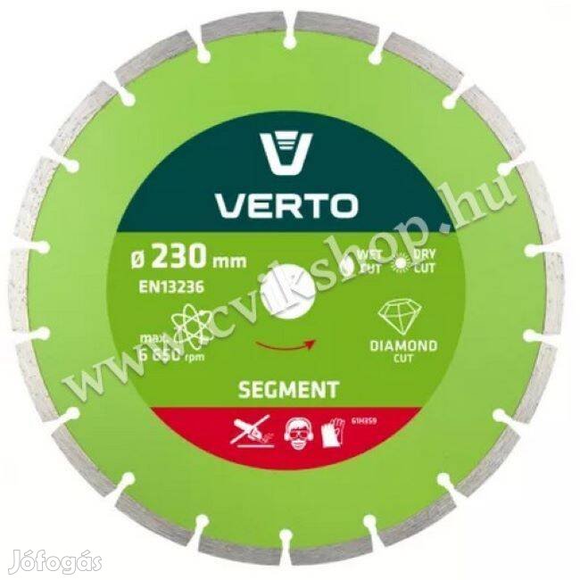 Verto Gyémánt Vágókorong 230MM Szegmentált