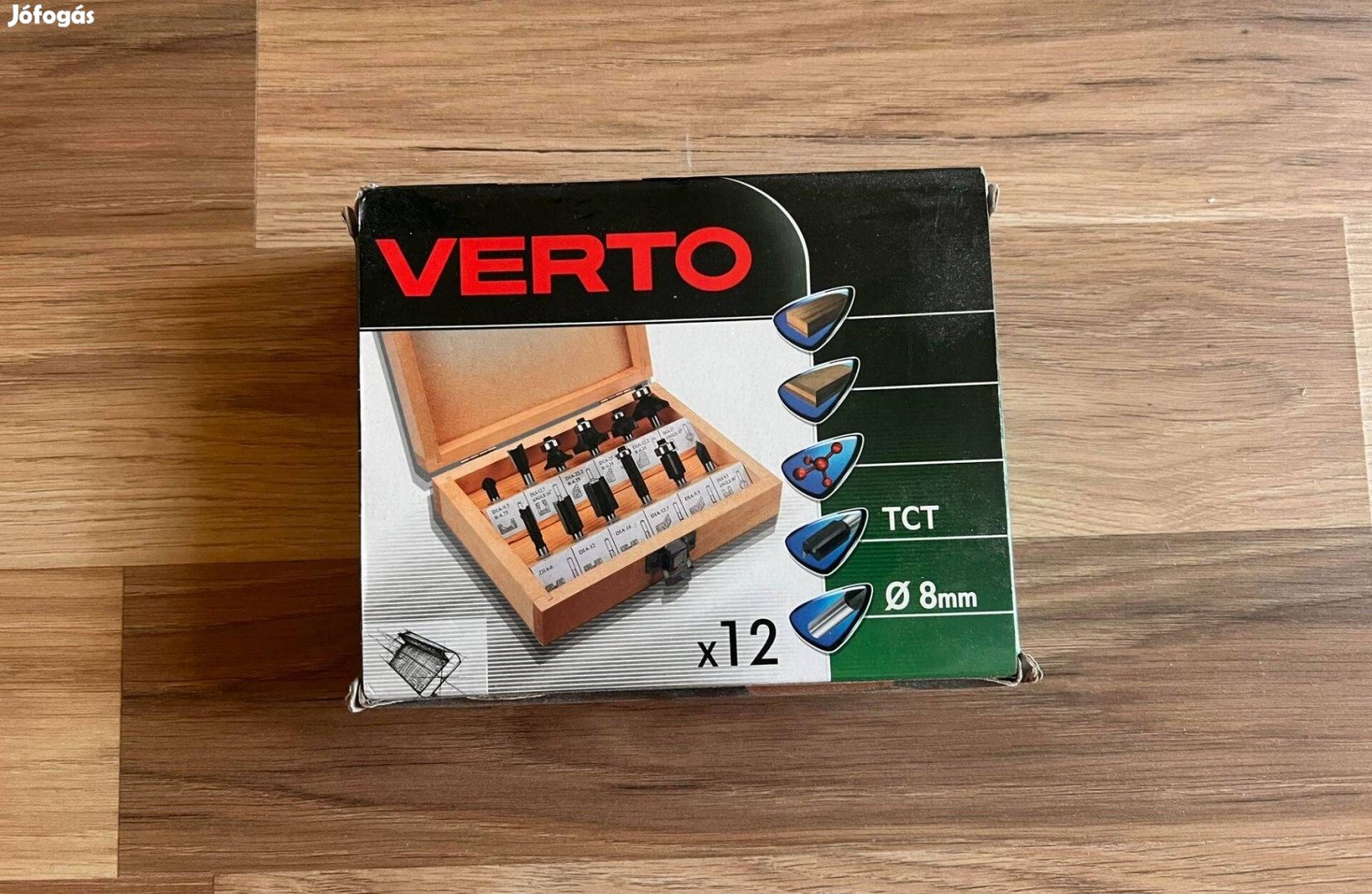 Verto felsőmarófej készlet 12db-os 8mm